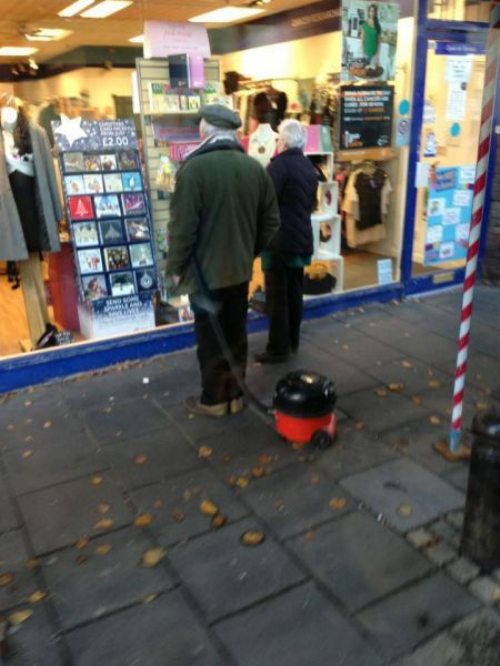 Look, sometimes the vacuum wants to go for a walk and do some window shopping.